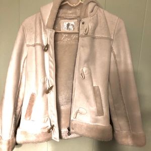 Nubuck suede ivory kids jacket